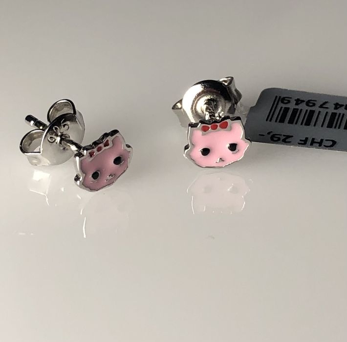 Дитячі срібні  сережки Xenon, Австрія , Kitty,  Teddy, ромашка