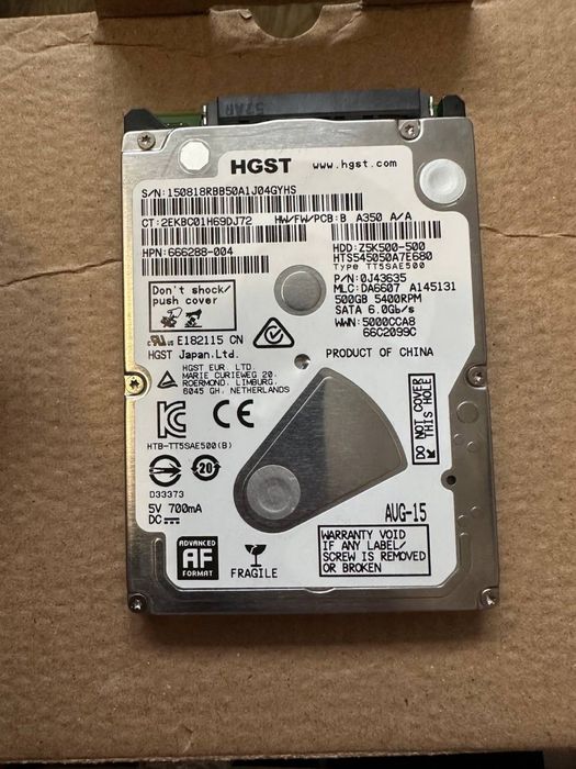 Жорсткий диск HGST 500 GB