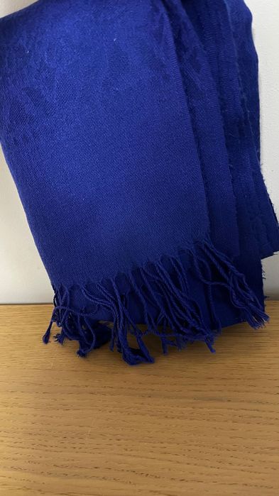 Szal etola miękka chusta kobalt niebieska chabrowa duży ok 200 x 66 cm