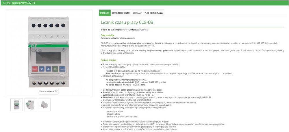 Licznik czasu pracy CLG-03 programowalny 24-264 VAC/DC F&F