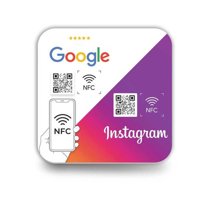 Placa acrílica com NFC e QR CODE