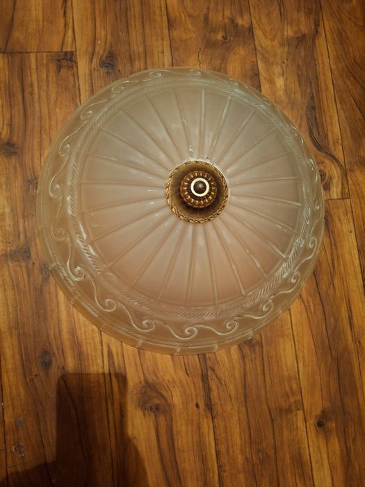 Duza lampa plafon podsufitowa szklana