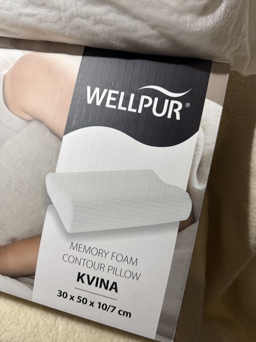 Подушка WELLPUR KVINA серый 30x50x10/7см новые