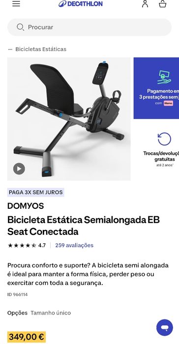 Bicicleta estática Decathlon EB Seat