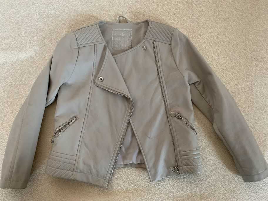 Coolclub beżowa kurtka / ramoneska dla dziewczynki 128 cm