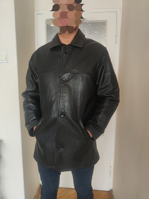 Oryginalna kurtka skórzana CAMEL męska czarna rozmiar 52 = Kraków