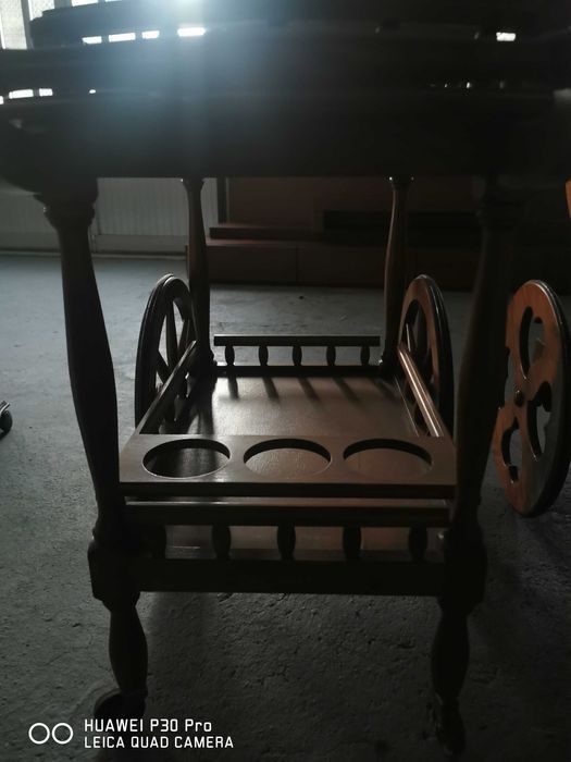 conjunto de 3 carrinhos de chá de madeira