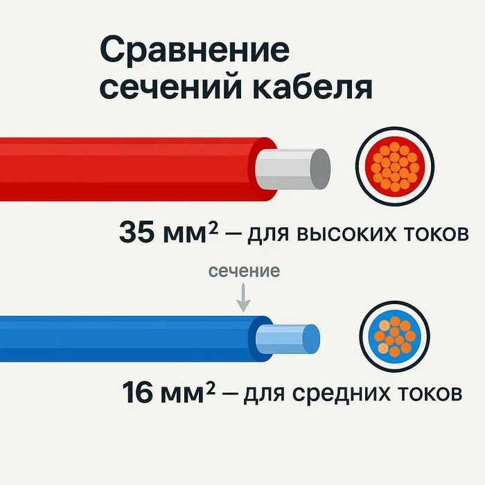 КАБЕЛЬ для Акумулятора Інвертора АКБ Силовые ПРОВОДА Перемички Клемы