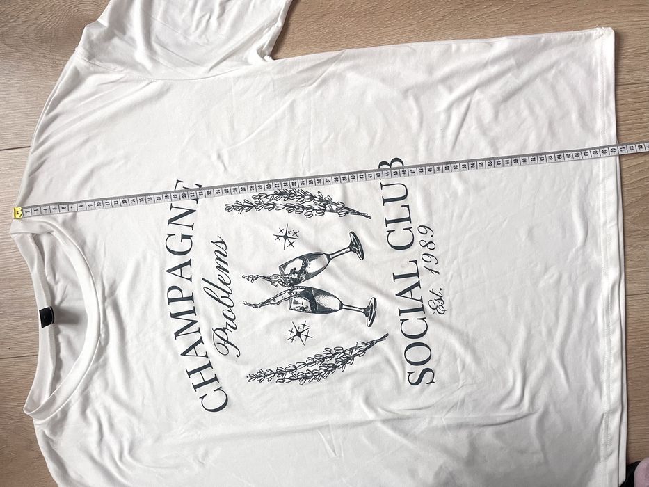 Biala koszulka t-shirt na krotki rekaw oversize M