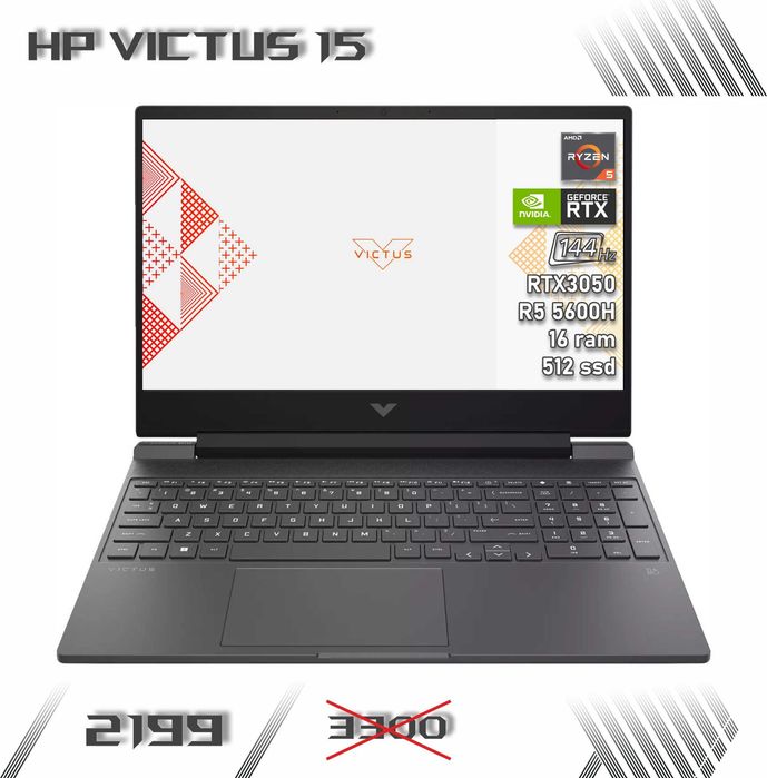 LAPTOP GAMINGOWY HP Victus 15 RTX 3050 Ryzen 5 5600H 144hz