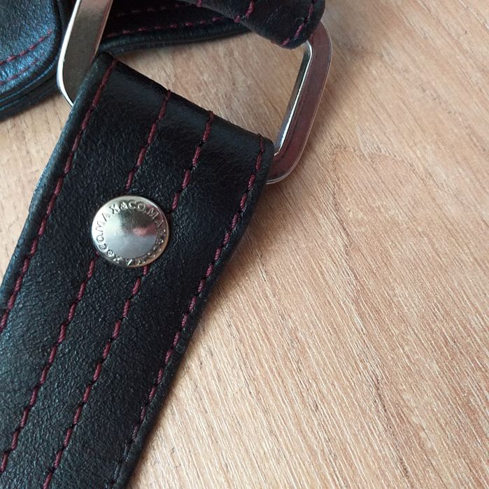 MAXMARA MAX&Co oryginalna skóra skórzana torebka crossbody worek brąz