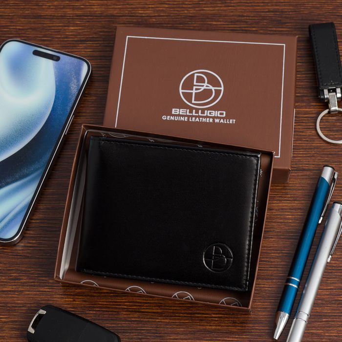 Portfel męski skórzany ARTURO 033 czarny z pudełkiem prezent imieniny