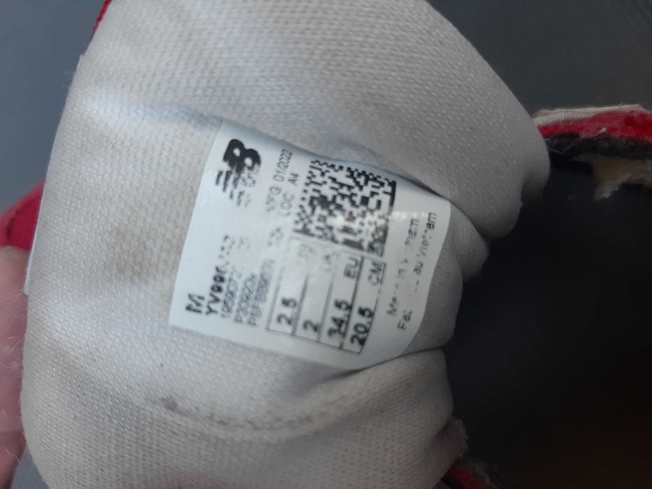 Buty dziecięce New Balance 34.5 sportowe 20.5 cm dla dziecka czerwone