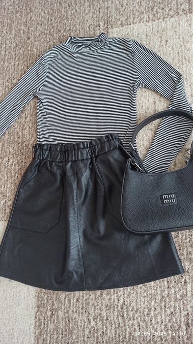 Спідниця, шкіра, для дівчинки