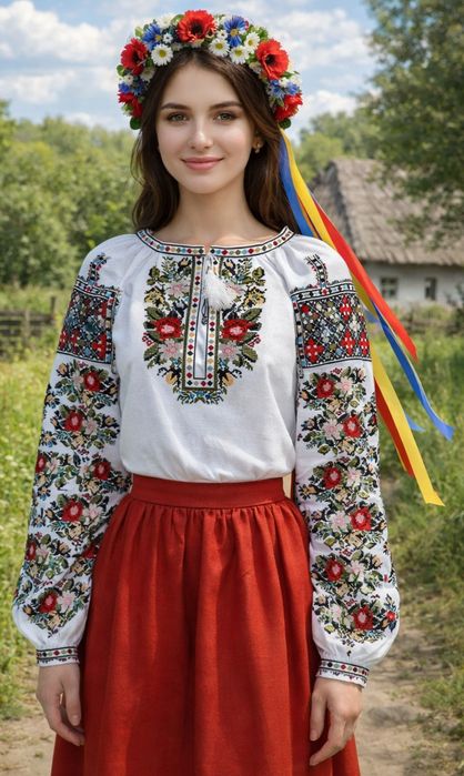 Жіноча вишиванка"Борщівська квітуча"