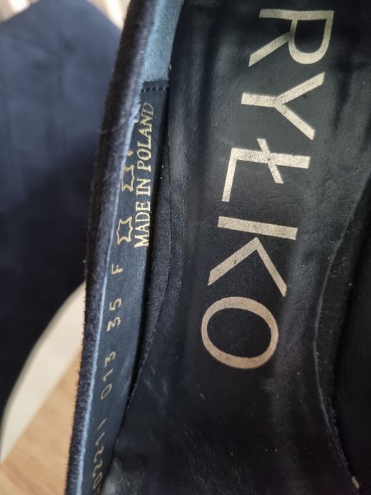 Buty damskie Ryłko,czarne,welur rozm.35-stan idealny