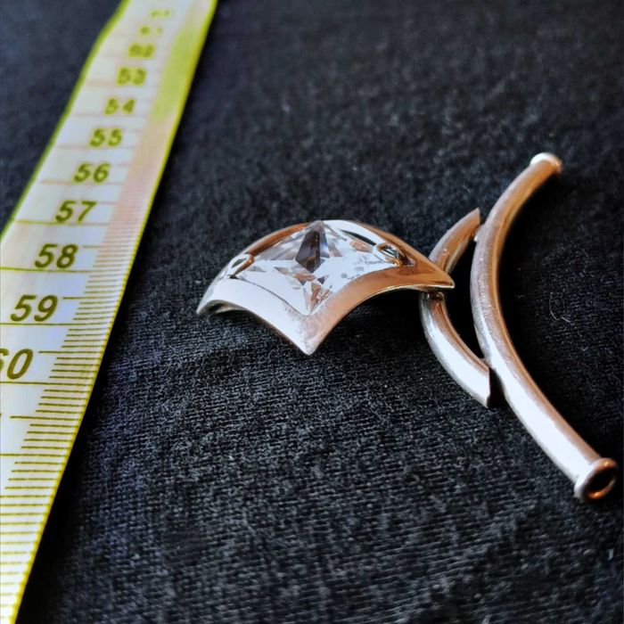 Srebrna zwieszka Kryształ +łańcuszek gratis pr. 925 - wzór Modern Art