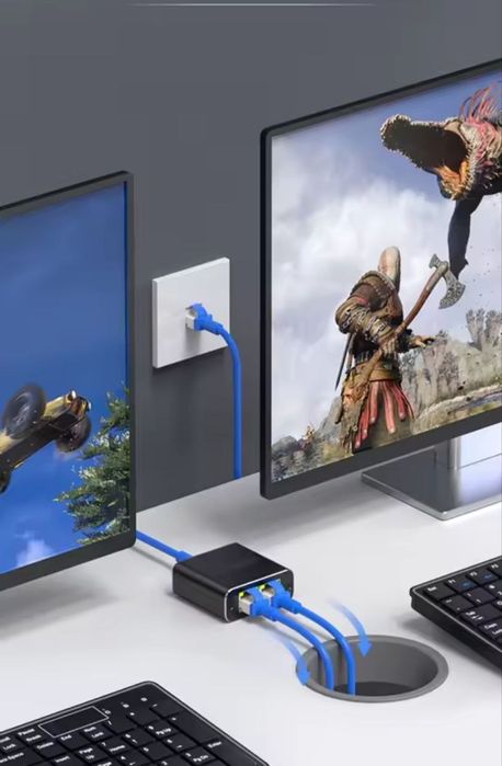 Мережевий  разветвитель інтернету, активний 1×2, 1000 Mbps