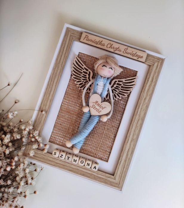 Wyjątkowa Pamiątka Chrztu Świętego Anioł Stróż dla Dziacka Obrazek