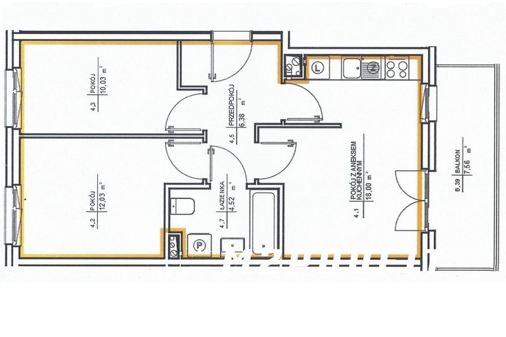 3 pokoje | 51 m2 | Fredry | garaż + komórka | logg