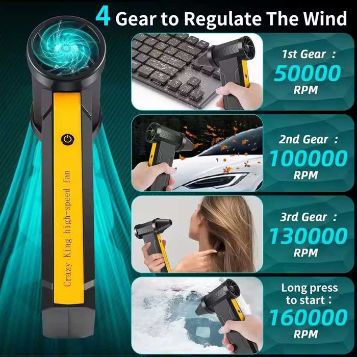 Турбо вентилятор Violent F16 Turbo Jet Fan 160000 RPM повітродувка