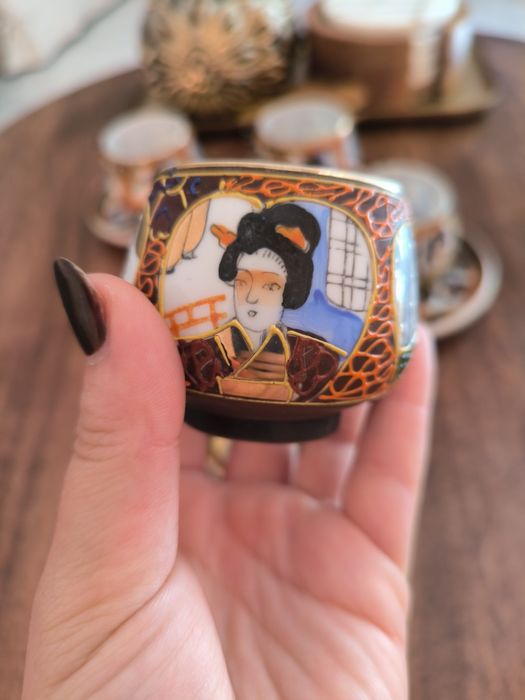 Conjunto de Café Japonês estilo Kutani