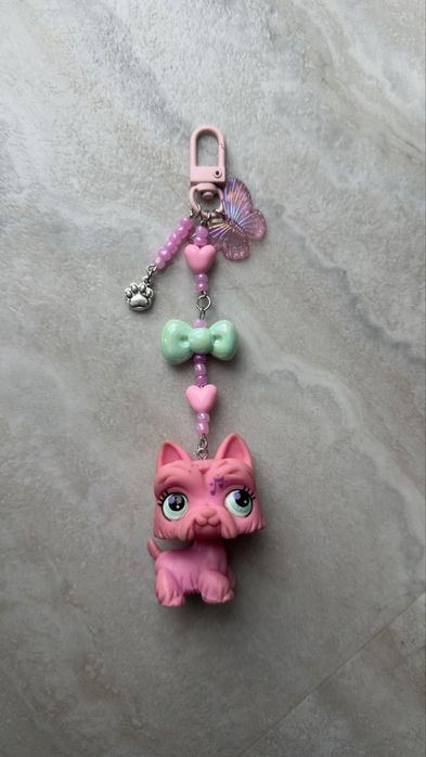 Breloczek lps littlest pet shop pies piesek rozowy