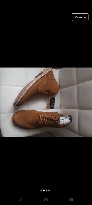 Zamszowe botki Jack Jones 44 wkładka 28,5 cm skóra naturalna zamszowa