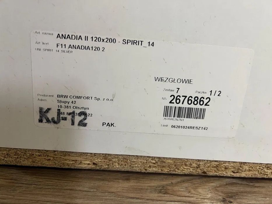 Wezgłowie tapicerowane BRW szare 135x80cm DOSTAWA