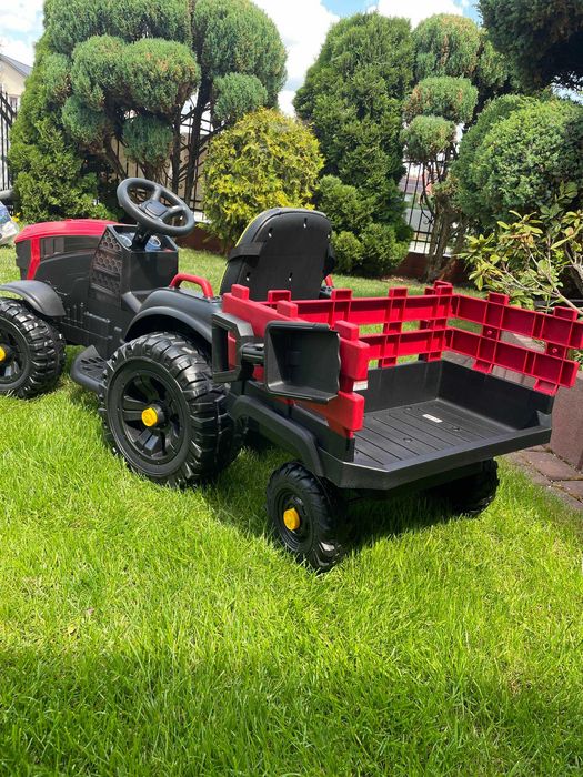 Duży Traktor na akumulator z Przyczepką Pilot Ciągnik elektryczny dla dzieci