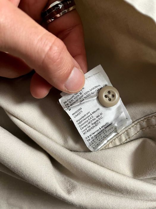 Casaco-camisa oversized bege H&M