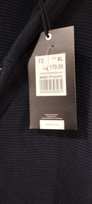 Granatowa męska bluza z kapturem na suwak.XL