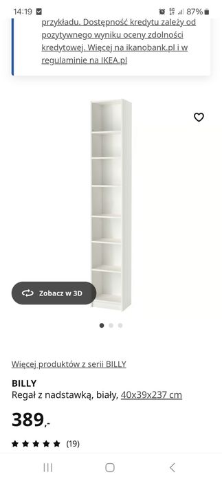 Regał ikea Billy z nadstawką