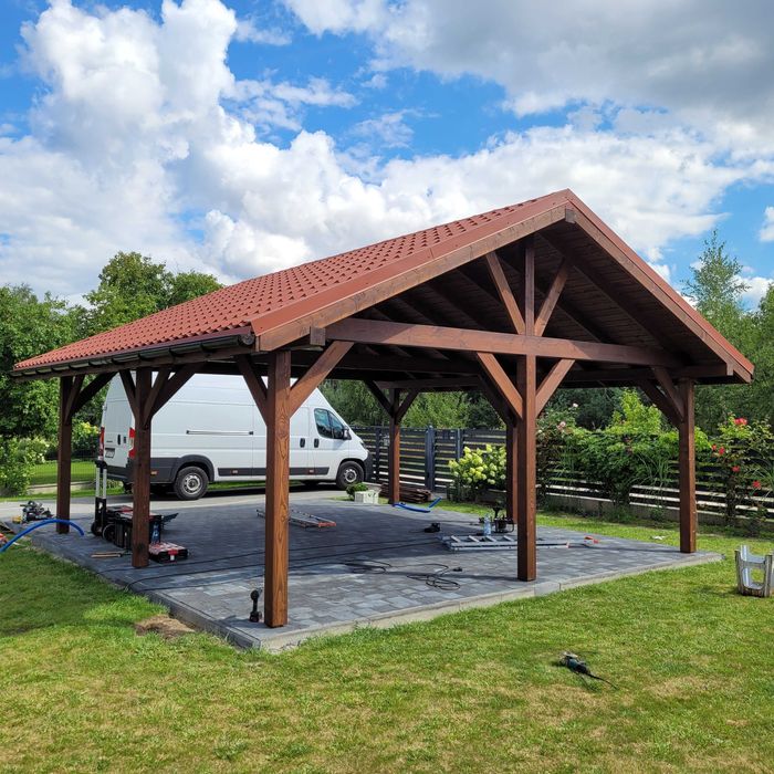 Wiata samochodowa 6x6m. CENA Z MONTAŻEM