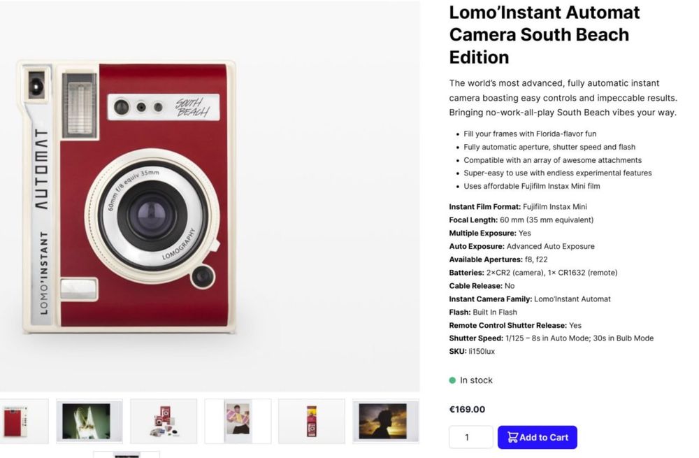 Camera Lomo’Instant  Automat Edição Aouth Beach