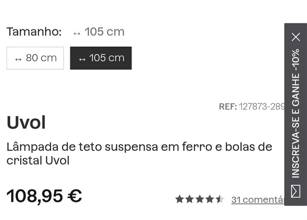 Candeeiro suspenso SKLUM - novo