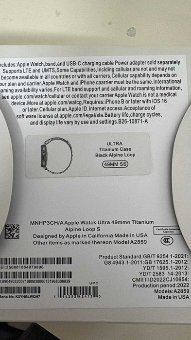 Smart Watch Ultra Titanium Case  black alpine loop S,49 mm ss 1;1