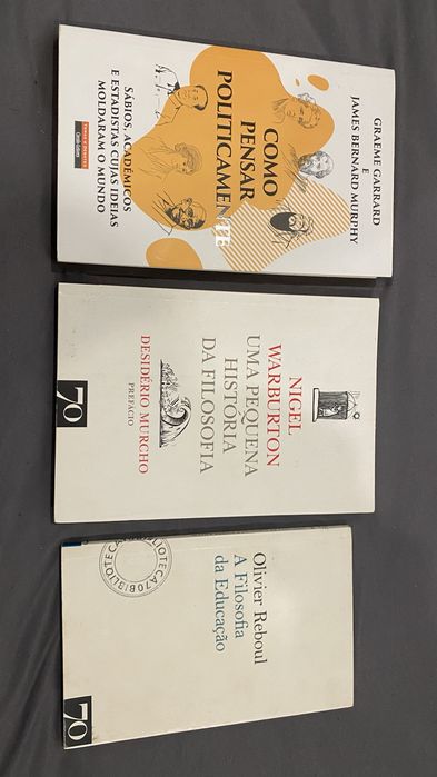 Lote 3 Livros Filosofia: Como Pensar Politicamente + Nigel Warburton + Olivier Reboul