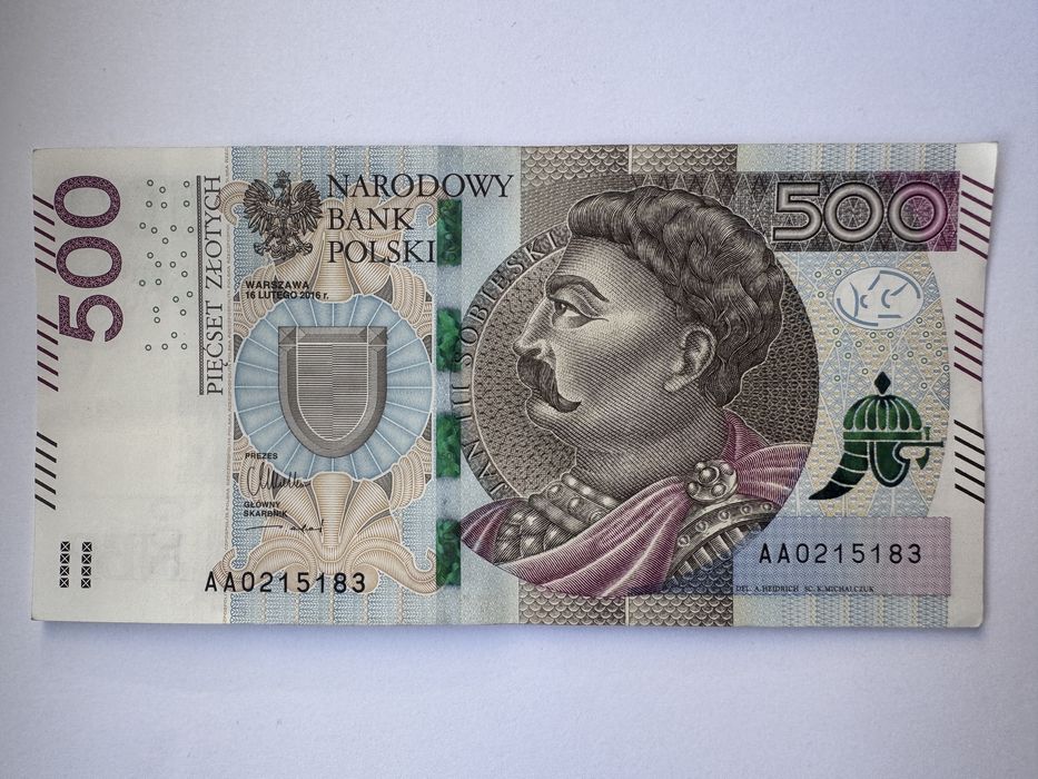 Banknot 500 zł Jan III Sobieski – Pierwsza Seria AA (AA0215183)