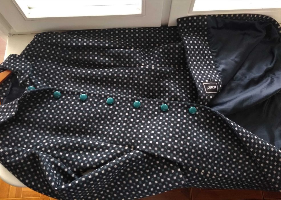 40р. Шерстяное деми пальто, клетка hobbs