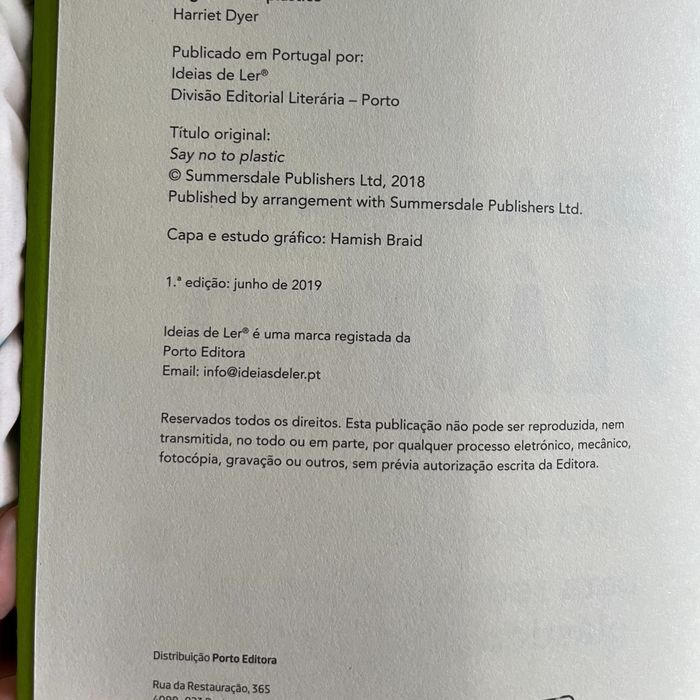 Livro Diga não ao plástico