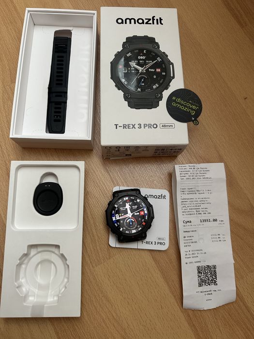 Amazfit T-rex 3 Pro 48mm.Нові,на гарантії.Повний комплект,наложка є