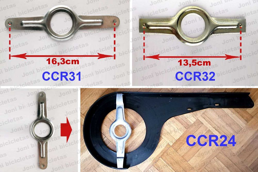 Cárter de corrente de bicicleta e suportes