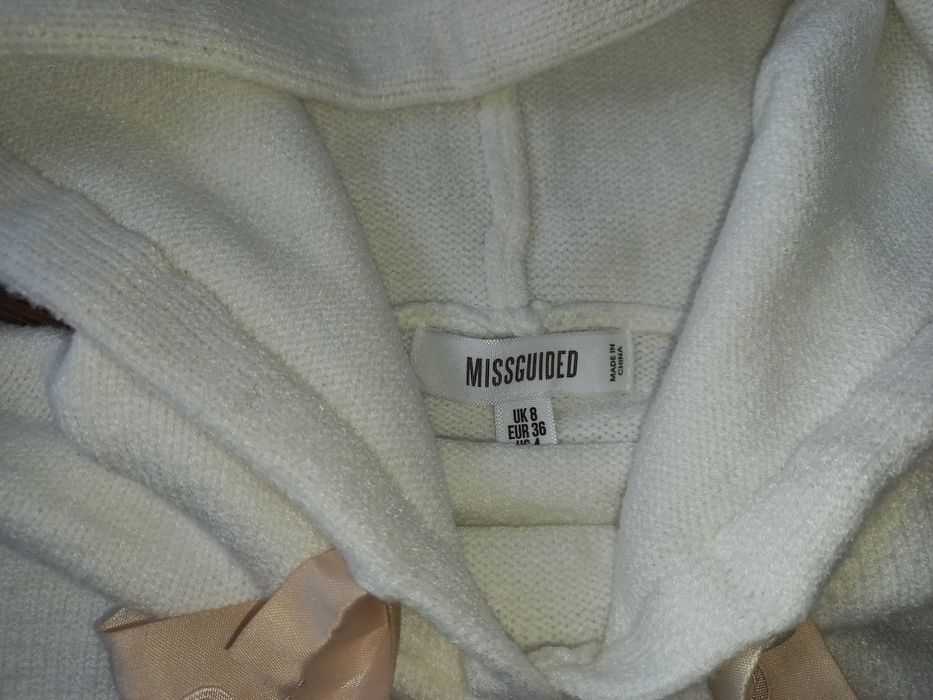 kremowy sweterek/bluza missguided, rozm 36
