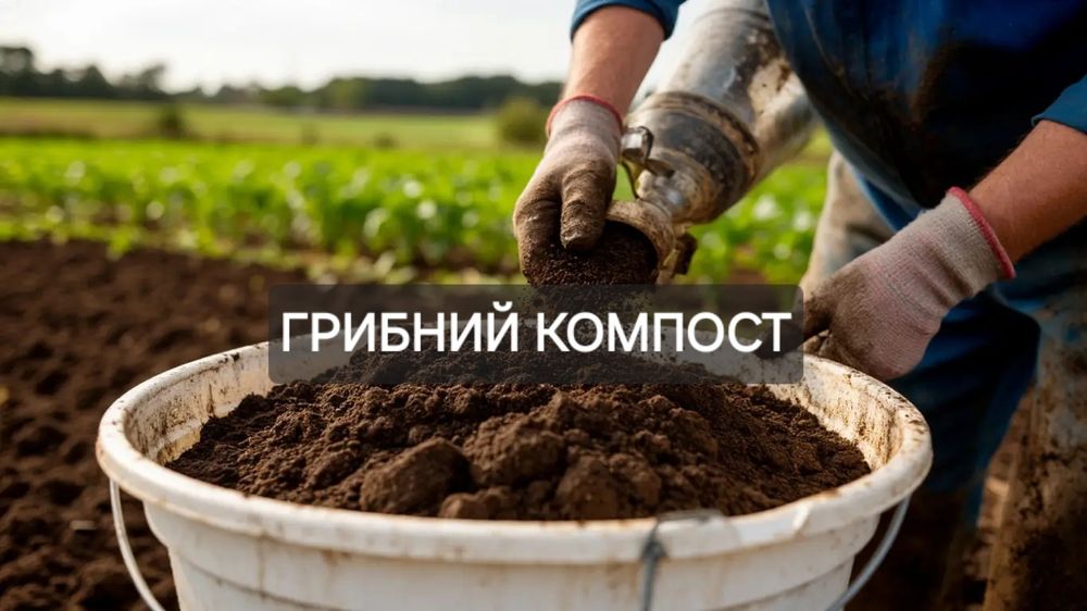 Грибний компост. Відпрацьований, на добриво.