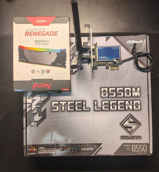 Комплект ASRock B550M + RYZEN 7 7500X + 32GB DDR4 KINGSTON + Башня +