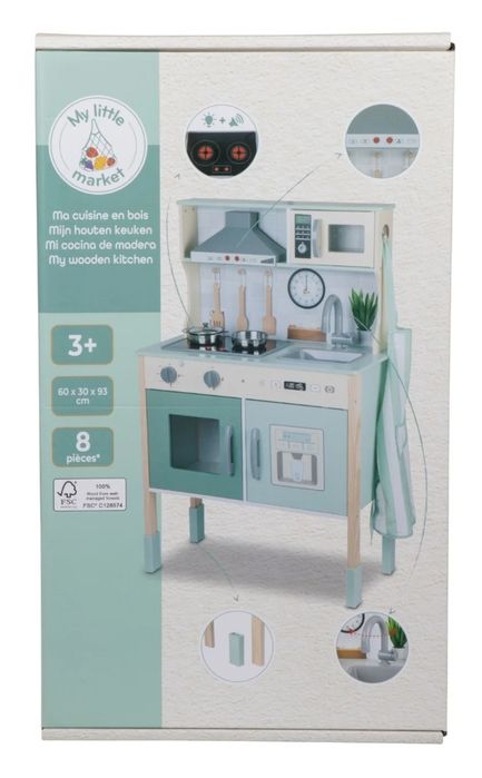 Велика дерев'яна кухня для дітей з аксесуарами