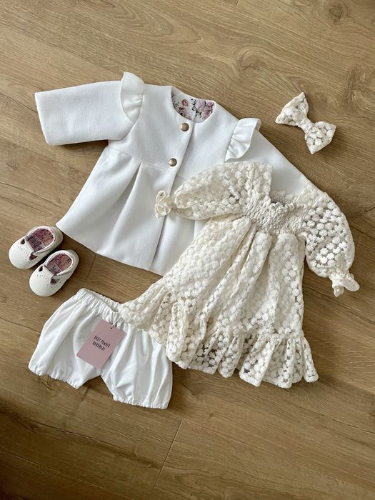 Zestaw ubranek do Chrztu r. 62 Baby Powder Handmade, Milulove, Next