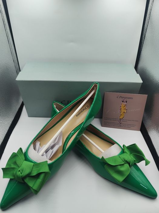 NOWE Damskie zielone baleriny C.Paravano rozmiar 42