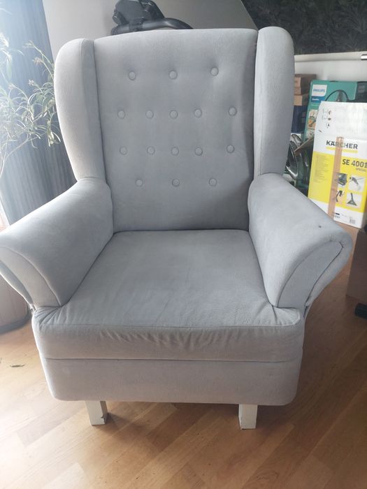 Fotel uszkak SZARY